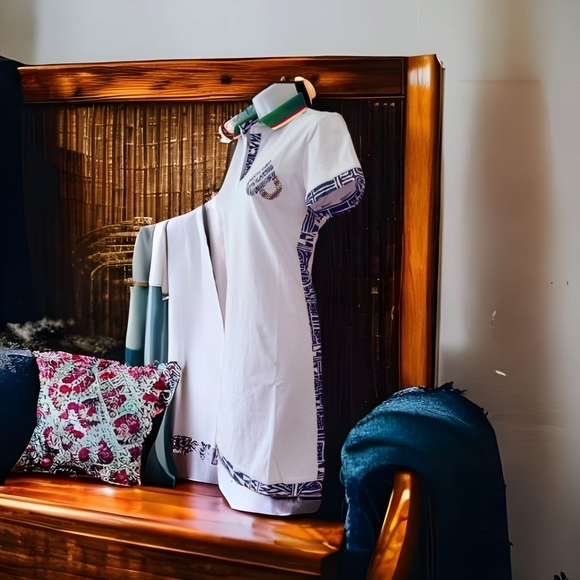 Wilney Payo Ndop pattern Stretch cotton polo dress - Picture 3 of 6